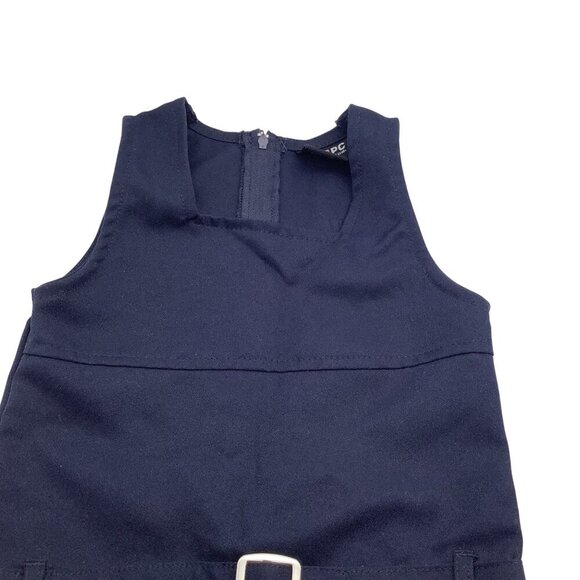 Beverly Hills Polo Club Girls Navy Uniform Dress W/ Belted Waist & Pockets Sz 4 - Picture 4 of 6